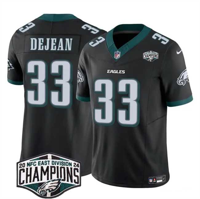 Men%27s Philadelphia Eagles #33 Cooper DeJean Black 2024 New NFC East Champions F.U.S.E. Vapor Untouchable Limited Stitched Jersey